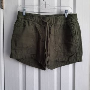 Green drawstring shorts